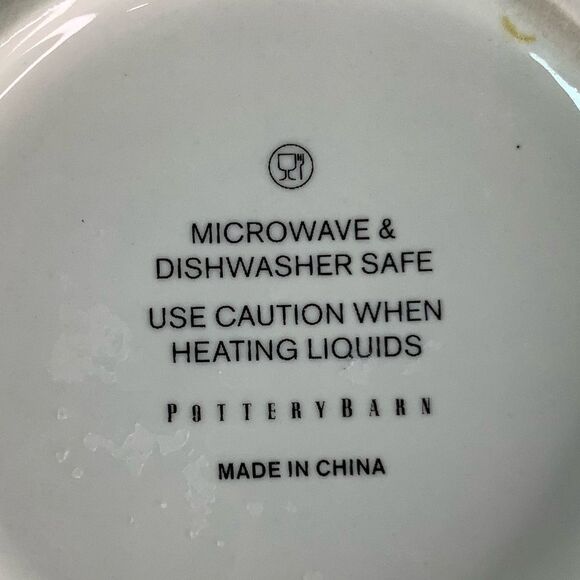 Pottery Barn Plaid/White Letter R Coffee Cup Alphabet Initial Monogram Stoneware - Picture 8 of 11